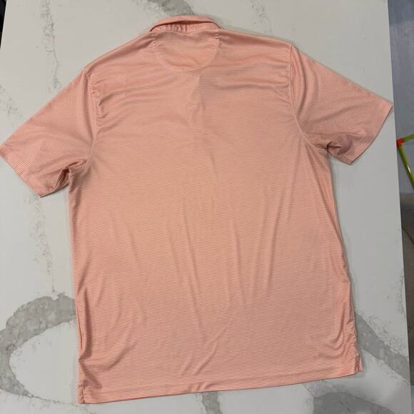Tourney ShortSleeve Golf Polo Peach Nectar Stripe Men XXL Athleisure Performance - Picture 7 of 7